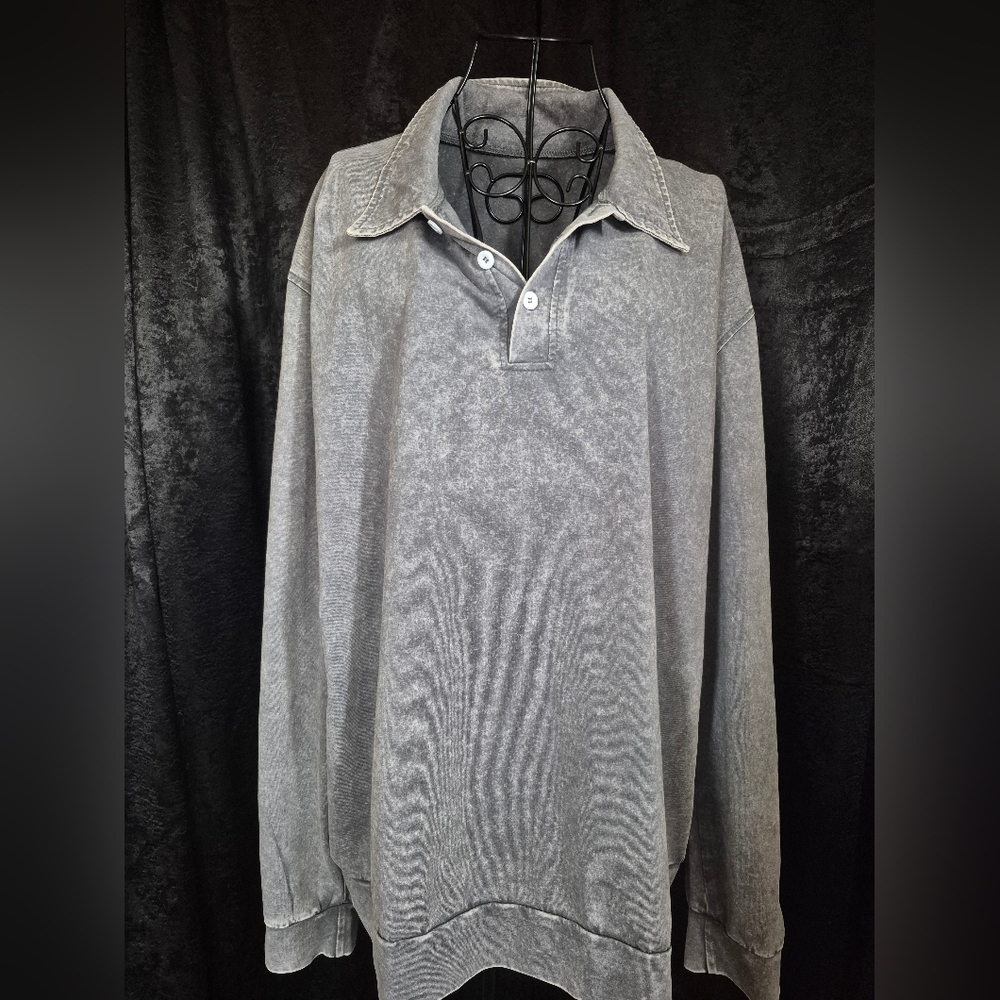 Men's Stone Washed Gray Sweater